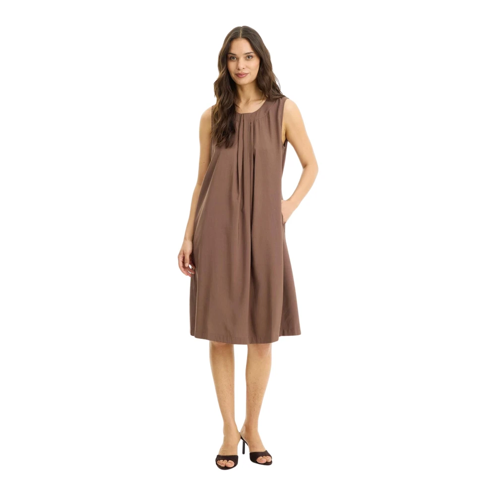 In Front Vrouw Bruin Kleedjes Dames, M, Midi Jurk