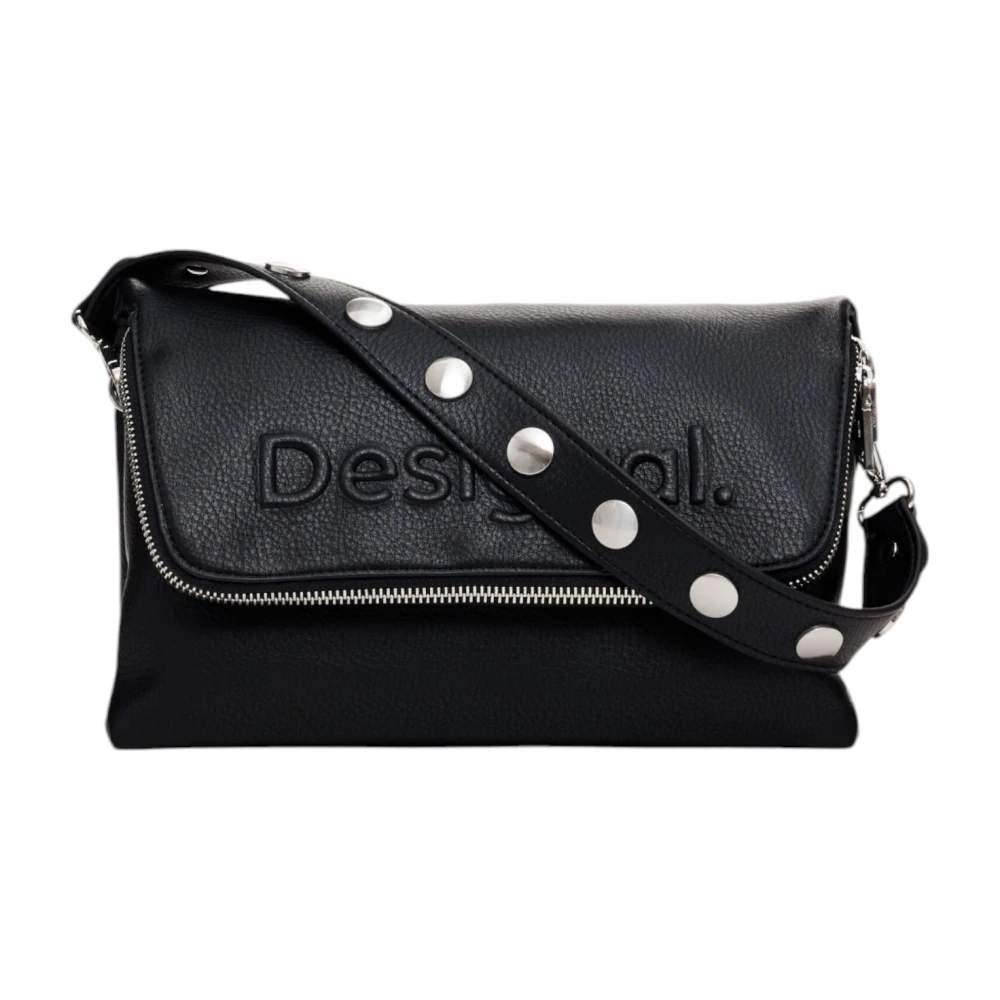 Desigual Venecia Logo Halve Tas Herfst Winter Collectie Black Dames