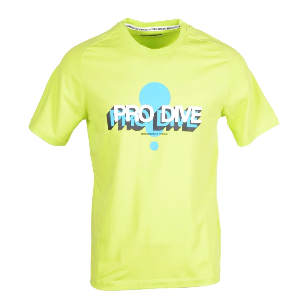 Bikkembergs Katoen Elastaan T-shirt Green Heren