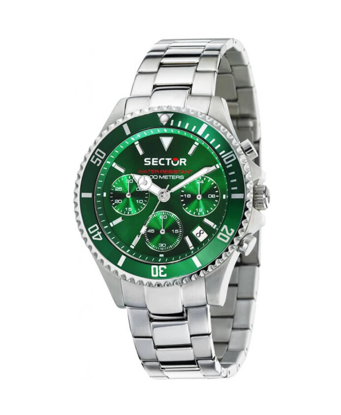 cadran-vert-montre-en-acier-inoxydable