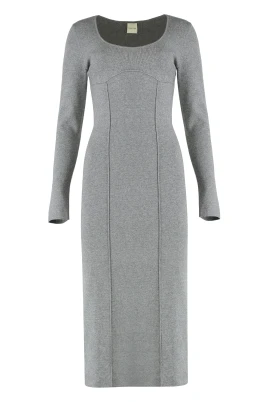 Tech Knit Slim Midi Klänning