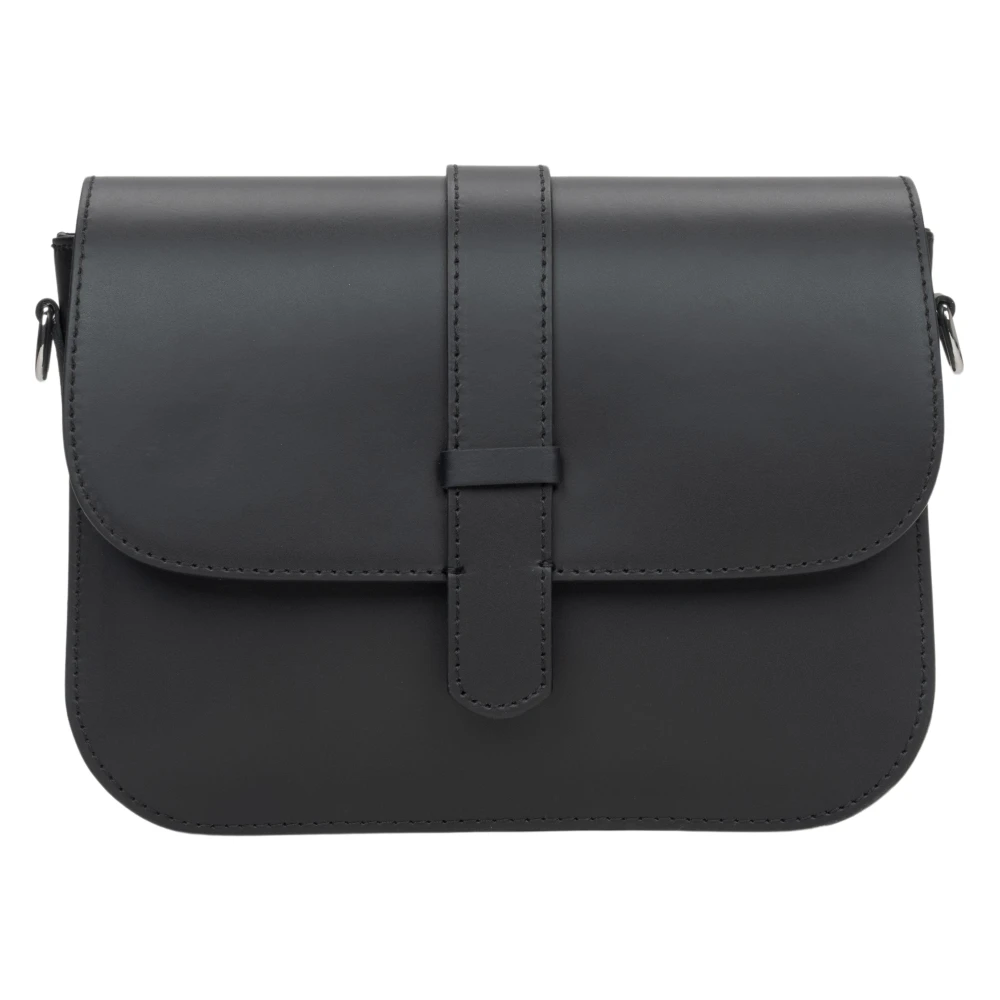 Estro Dames Zwarte Handtas gemaakt van Echt Leer Er00115071 Black Dames
