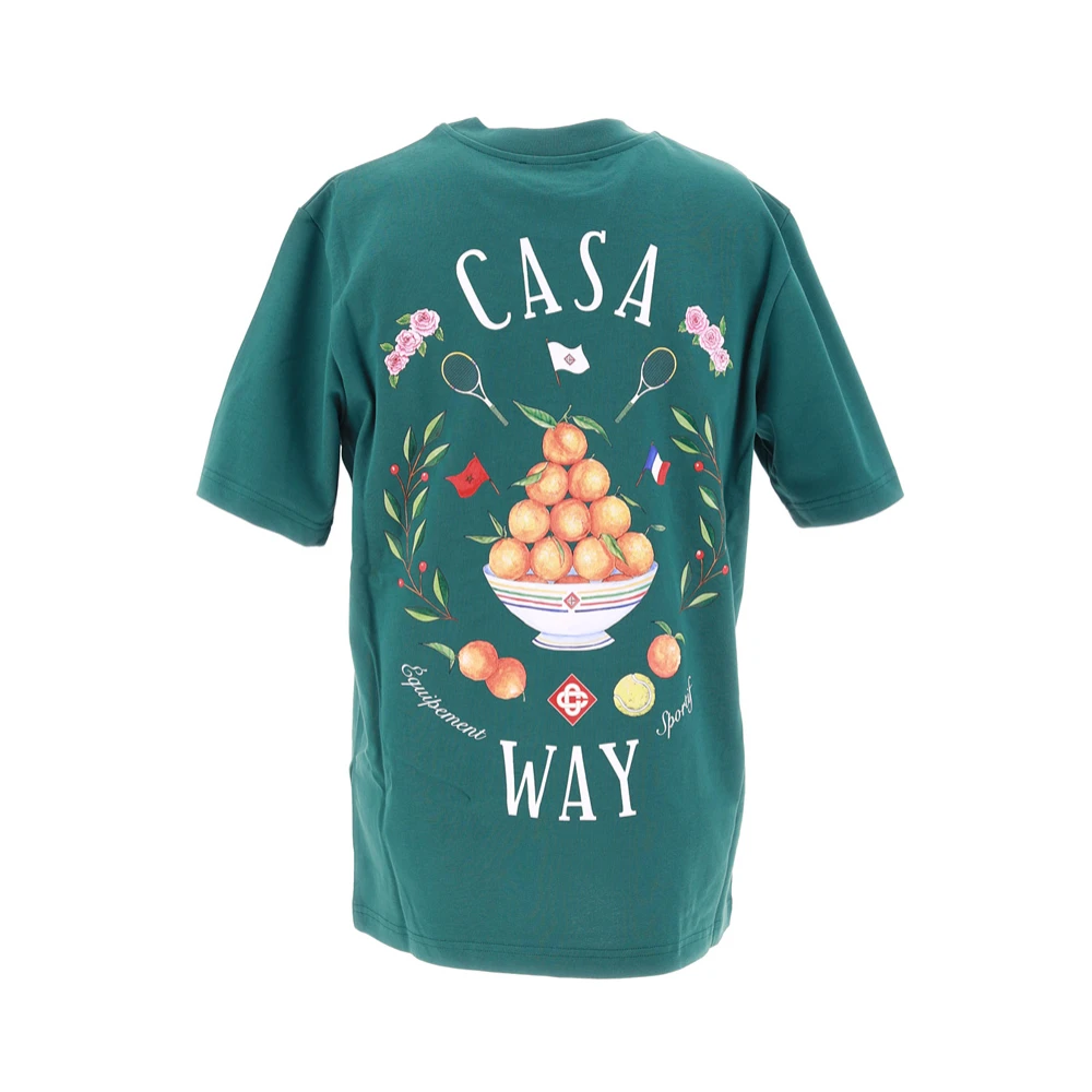 Casablanca Way Print T-shirt Green Heren