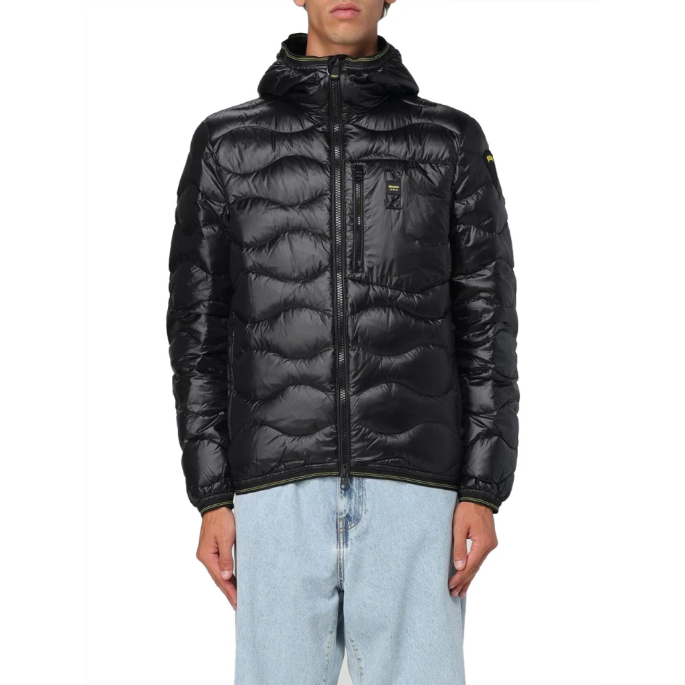 Blauer Zwarte Wave Jas Black Heren