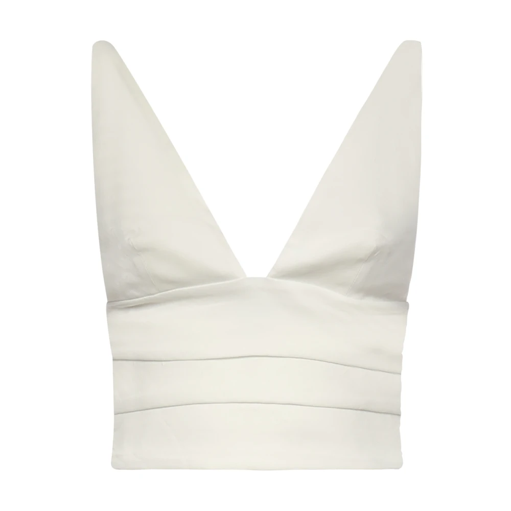 Pinko Women's White Crop Top - Sleeveless Tops - Xl - Tops