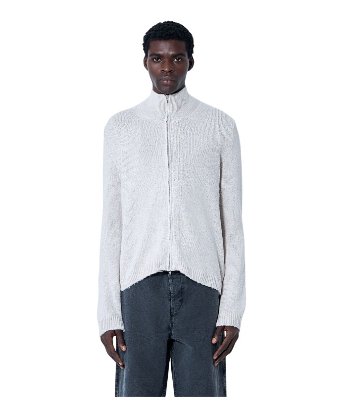 cardigan-en-soie-zip-up-haut-dentonnoir
