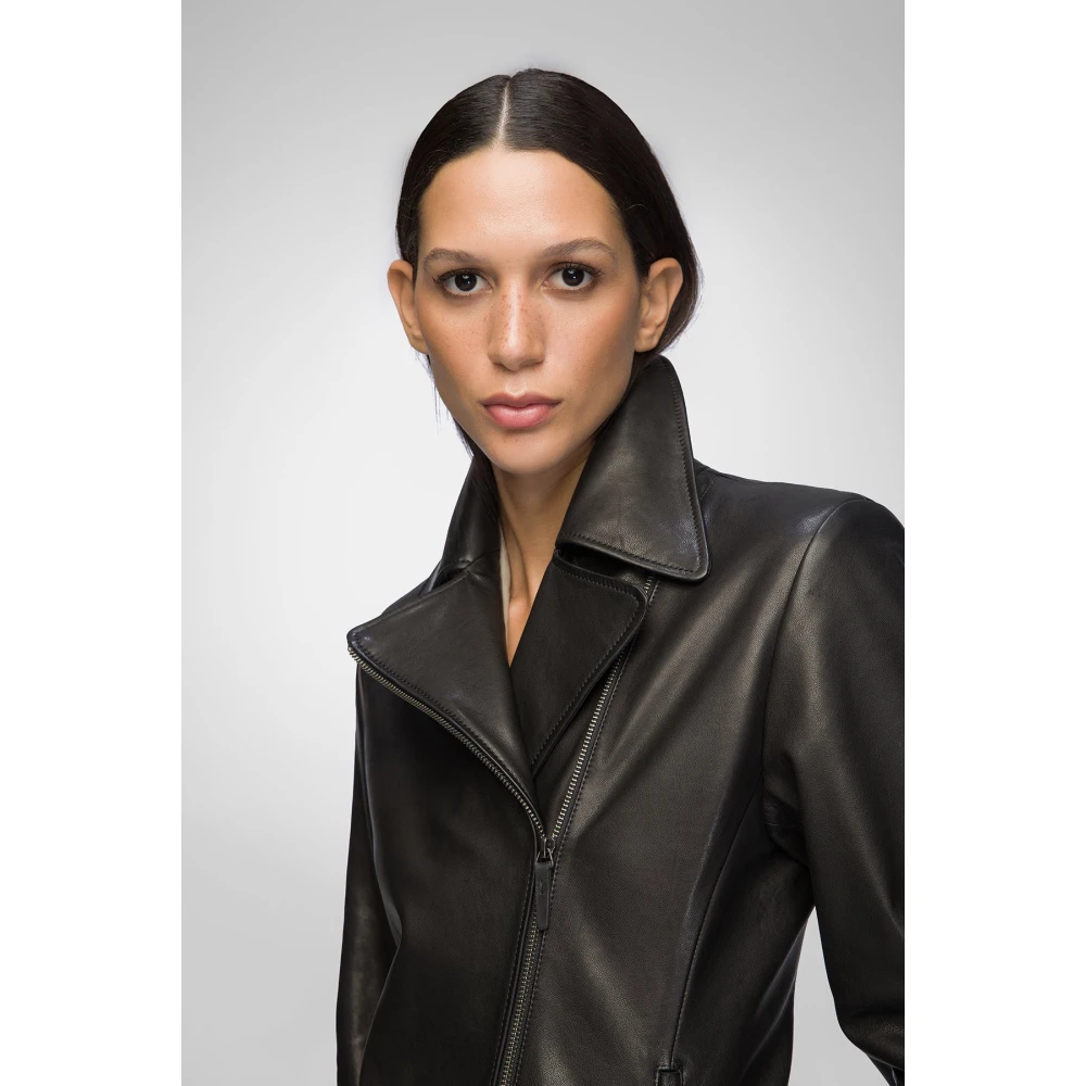 Vespucci by VSP Marisol Zwarte leren jas Black Dames