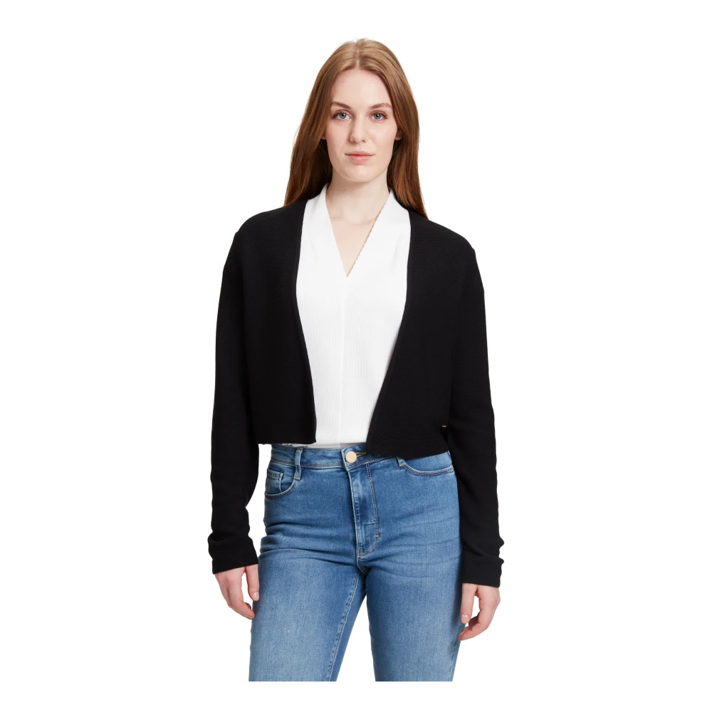 Betty & Co Open Gebreid Vest Black Dames