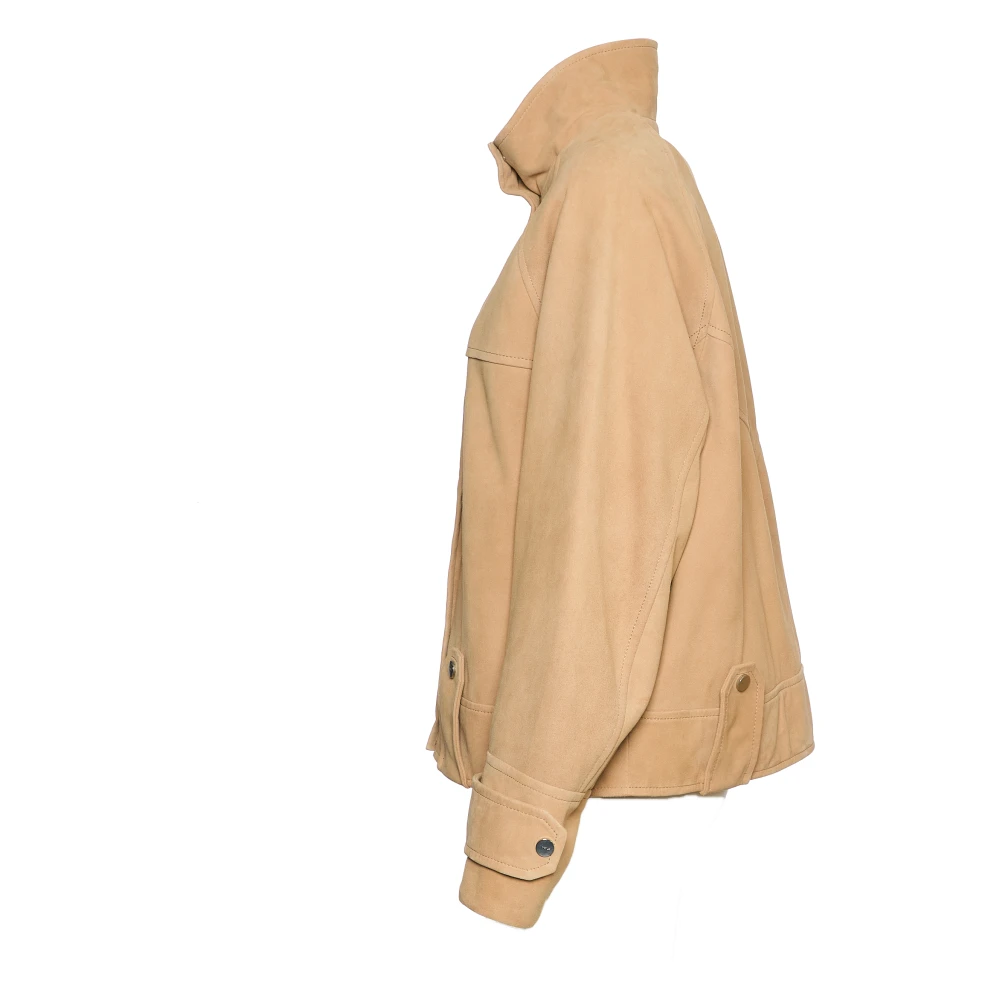 Dondup Suède Jas Biscotto Beige Dames