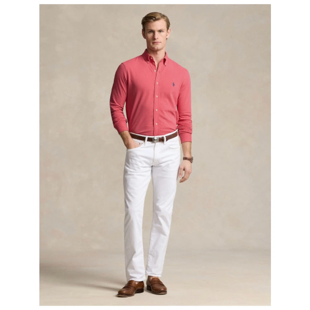 Polo Ralph Lauren Klassiek Polo Gebreid Overhemd Red Heren