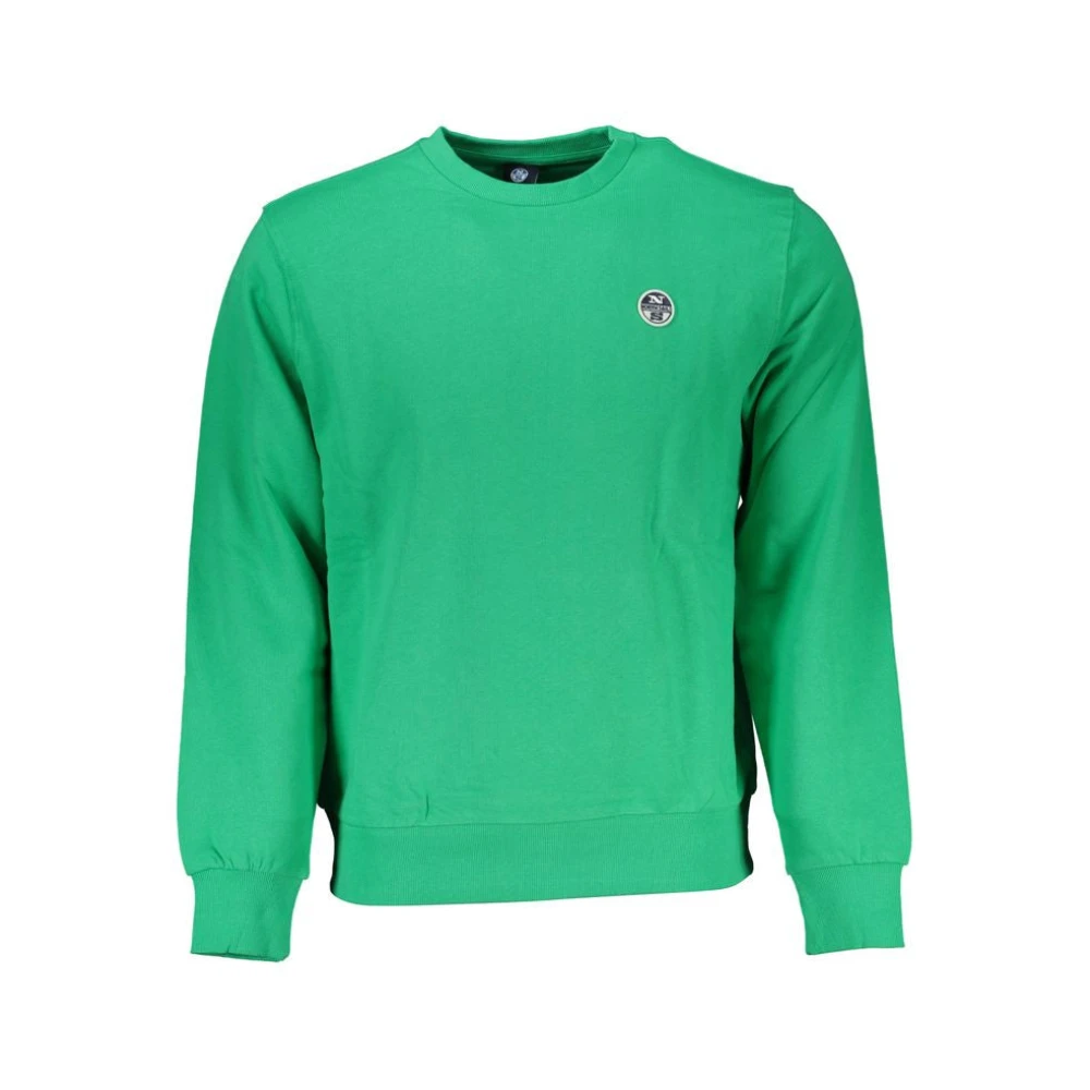 North Sails Geborsteld Katoenen Sweatshirt met Applique Logo Green Heren