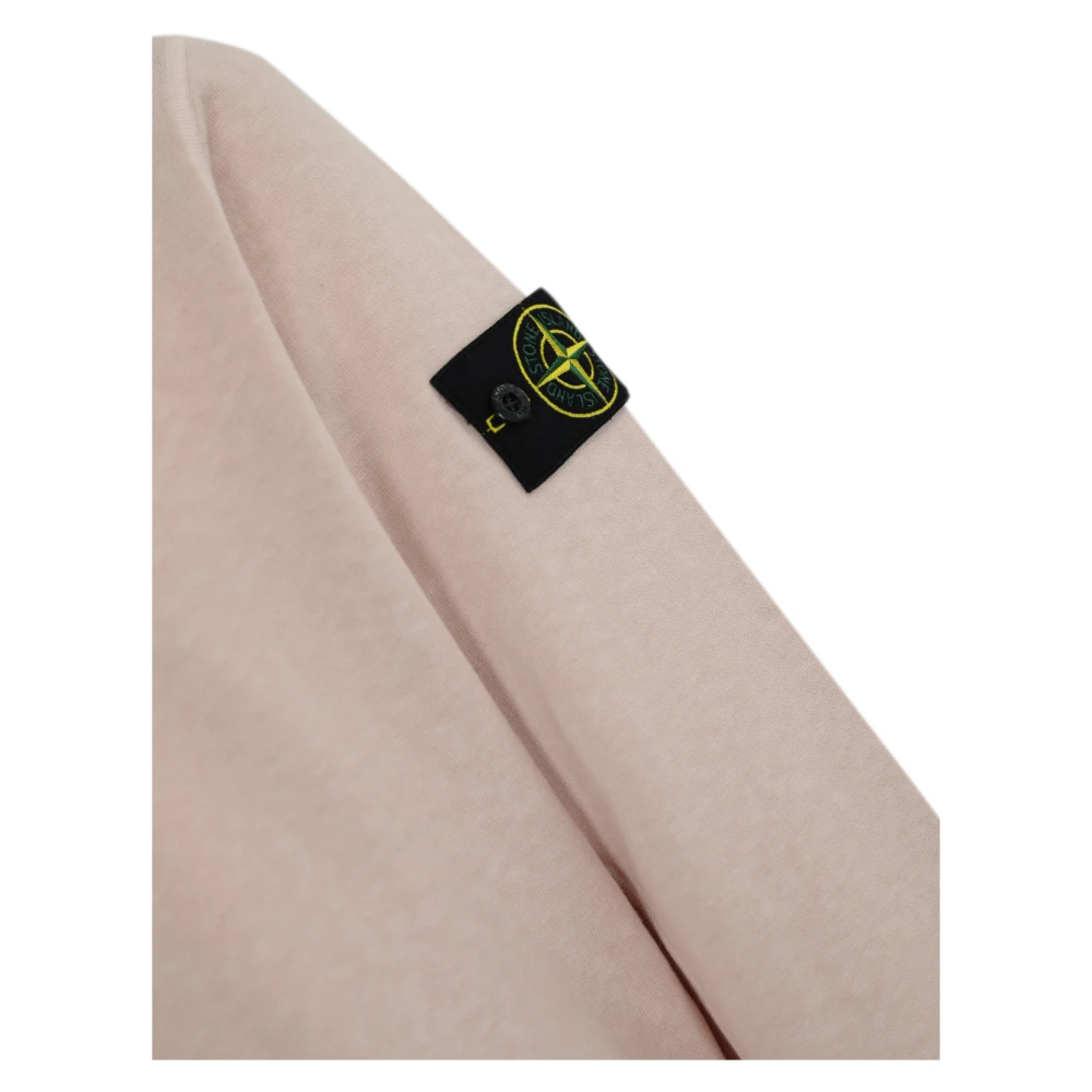 Stone Island Roze Katoenen Trui Vlammen Effect Pink Heren