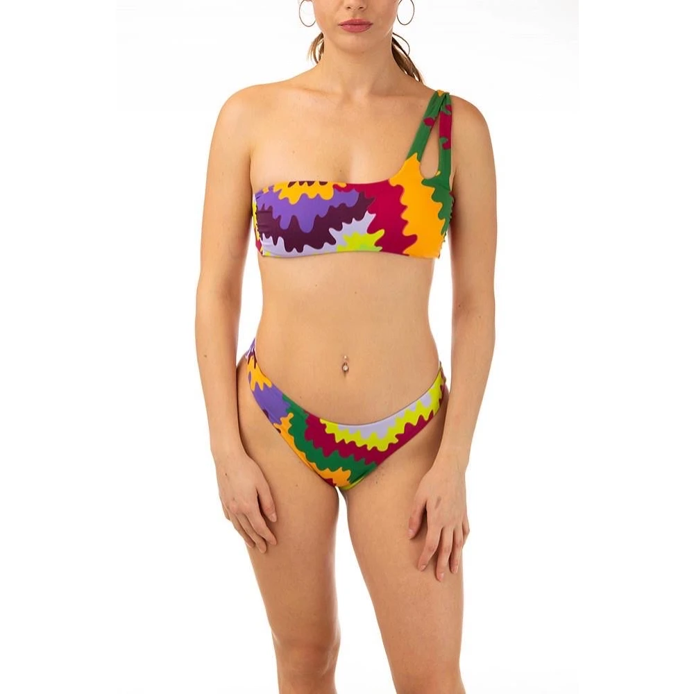 Miss Bikini Eendelige badpak met Italiaanse strikken Multicolor Dames