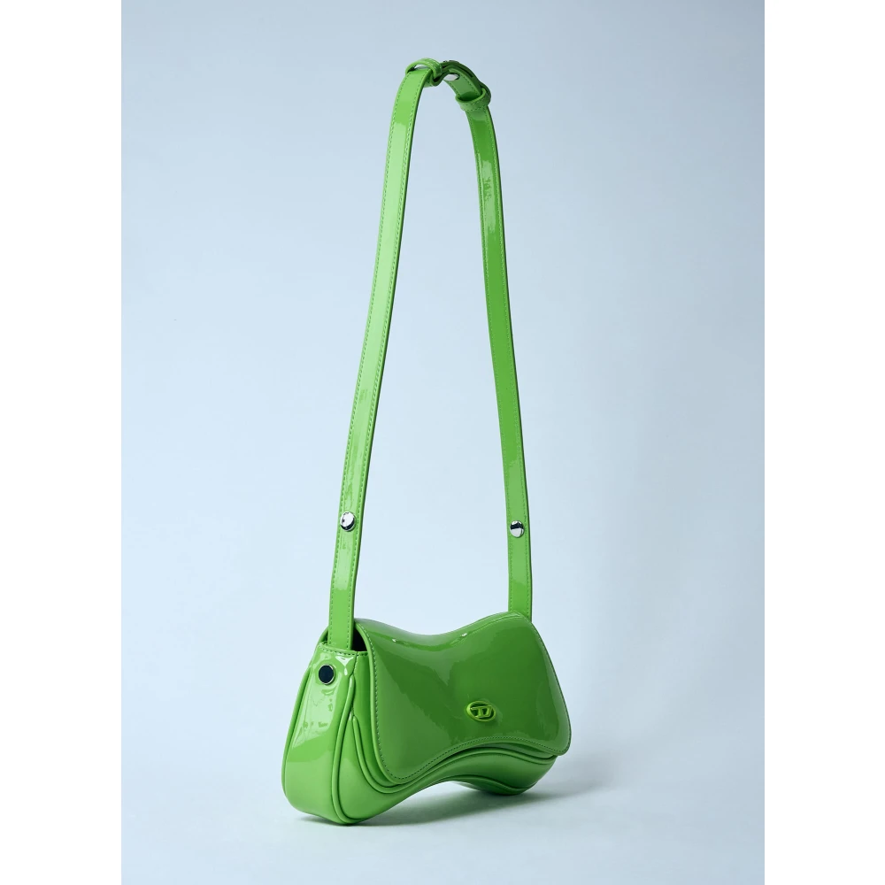 Diesel Hoogglans Play Clutch Schoudertas Green Dames