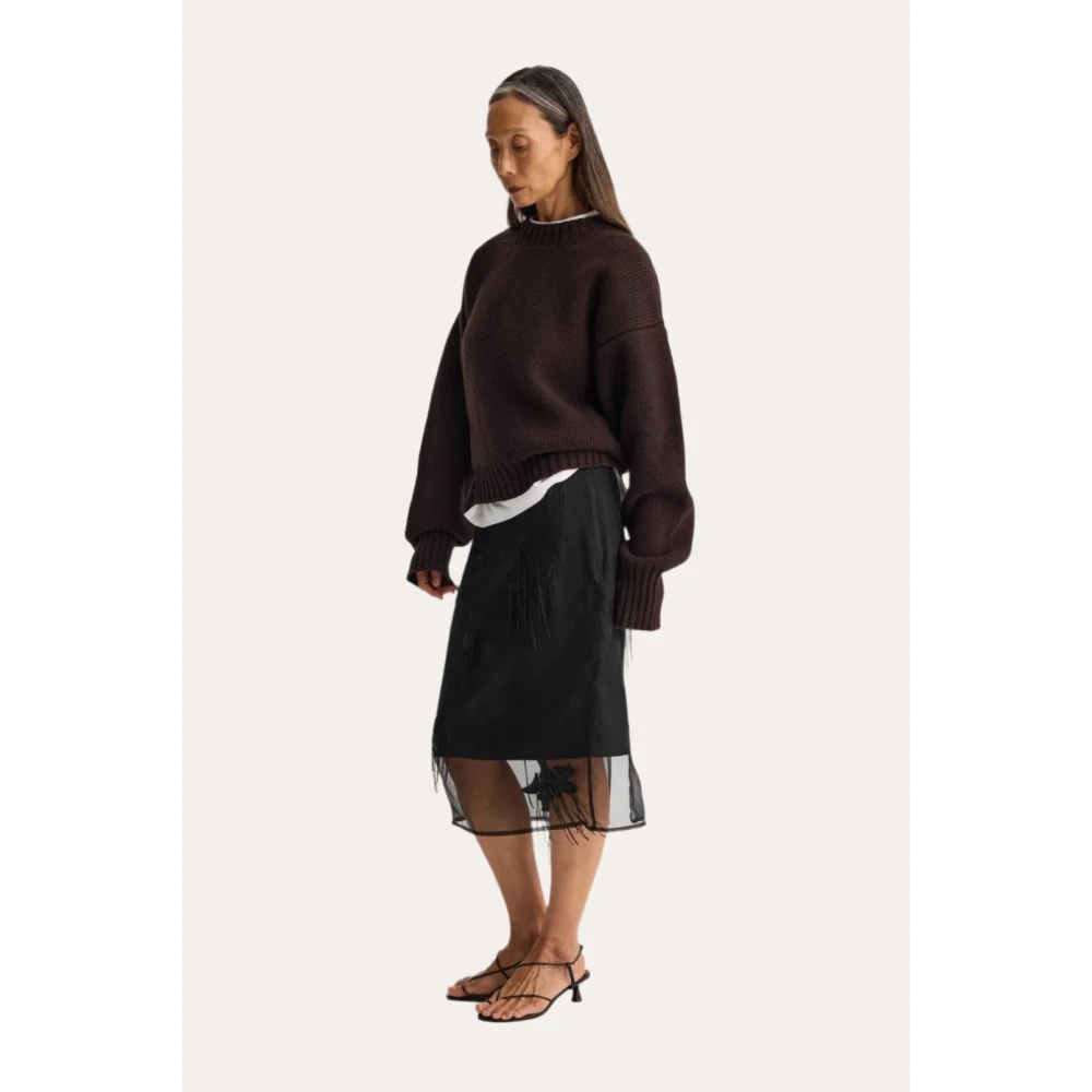 Róhe Tulpen Organza Rok Versierd Zwart Black Dames