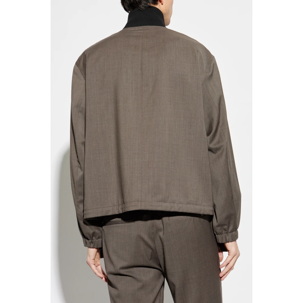 Helmut Lang Wollen jas met zakken Gray Heren