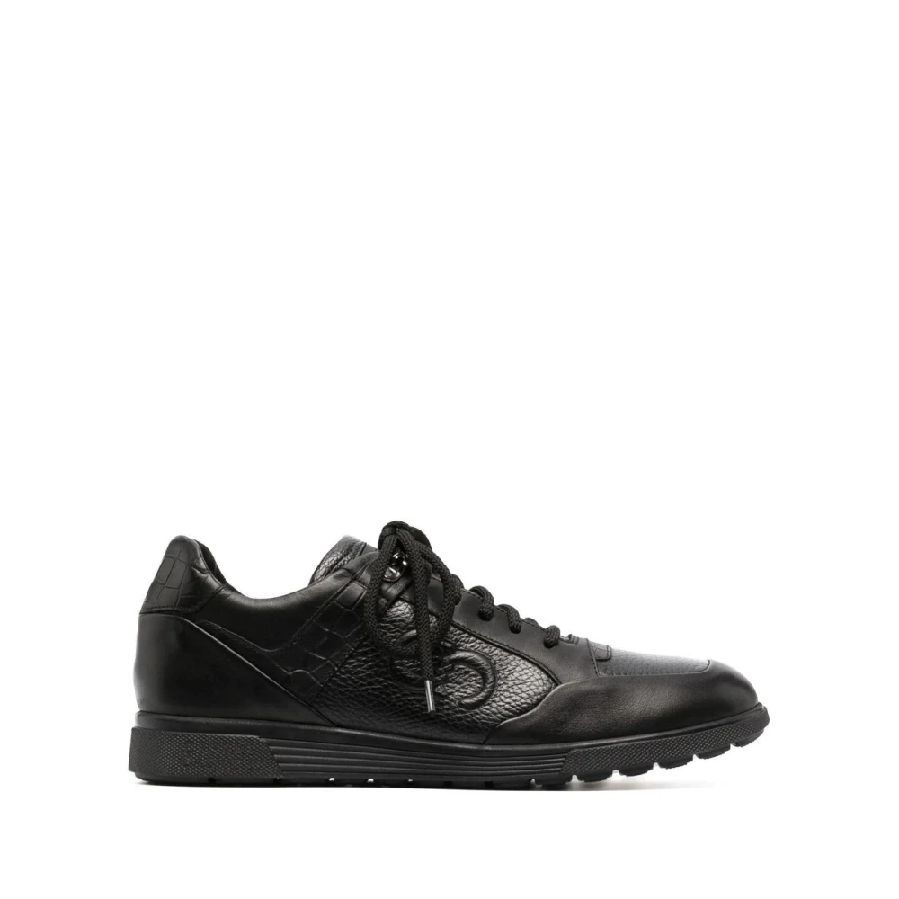 Casadei Zwarte leren sneakers Heren Schoenen
