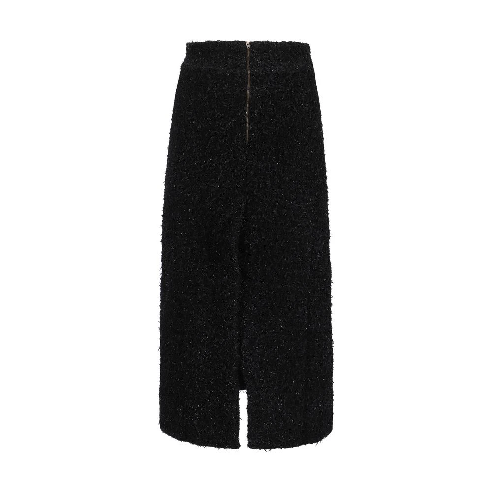 Balenciaga Katoenen Midi Rok met Rits Black Dames