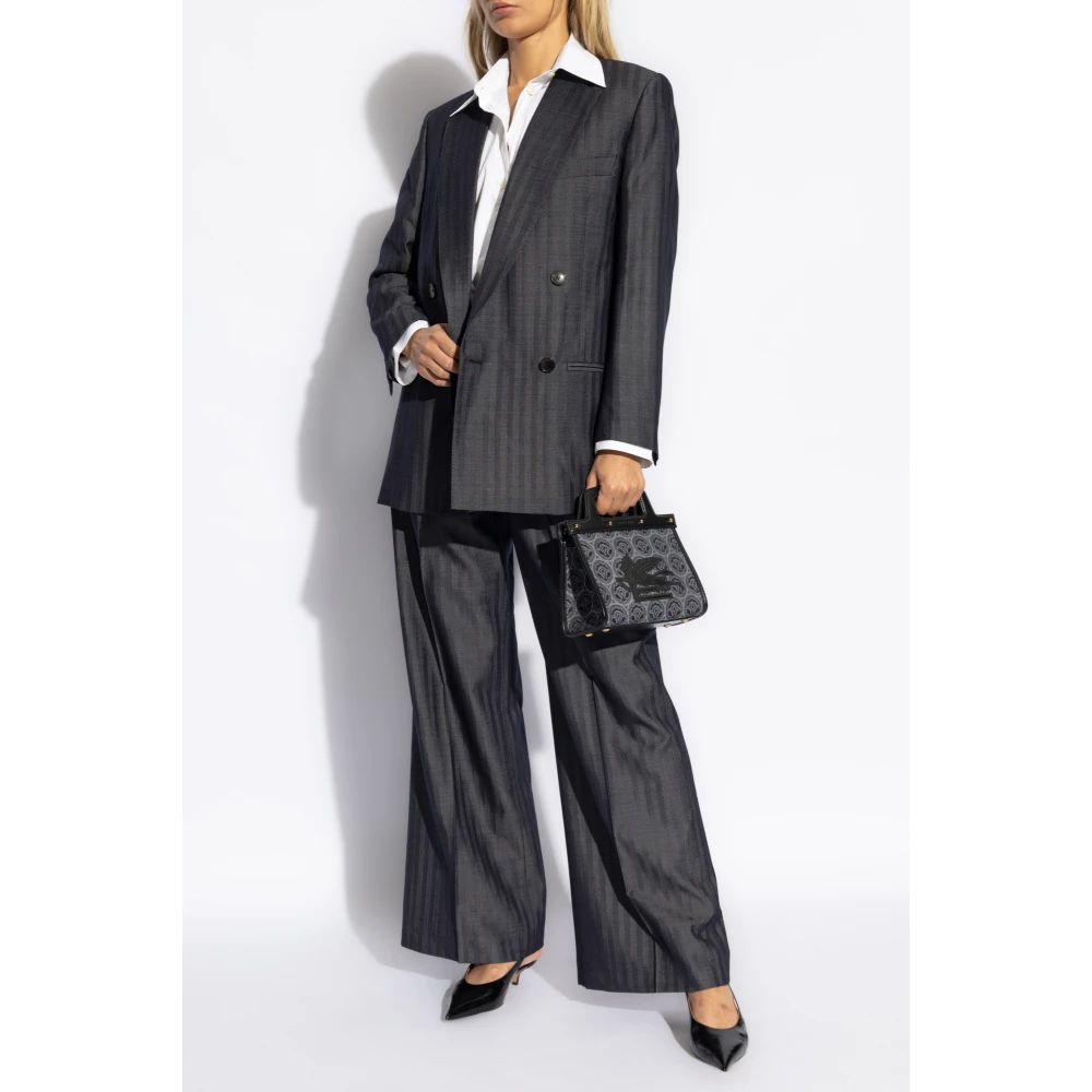 ETRO Dubbelrijige blazer met streepmotief Blue Dames
