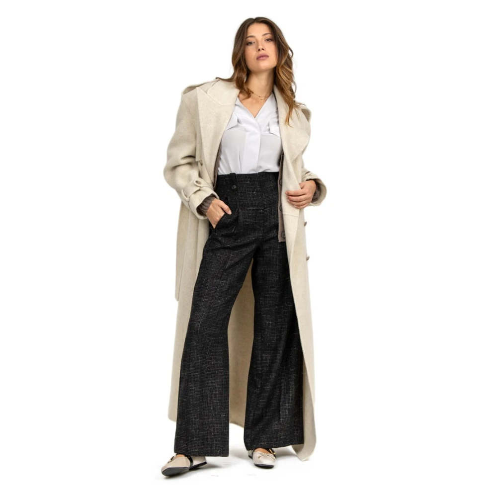 Giuseppe Di Morabito Beige Wollen Trenchcoat Beige Dames
