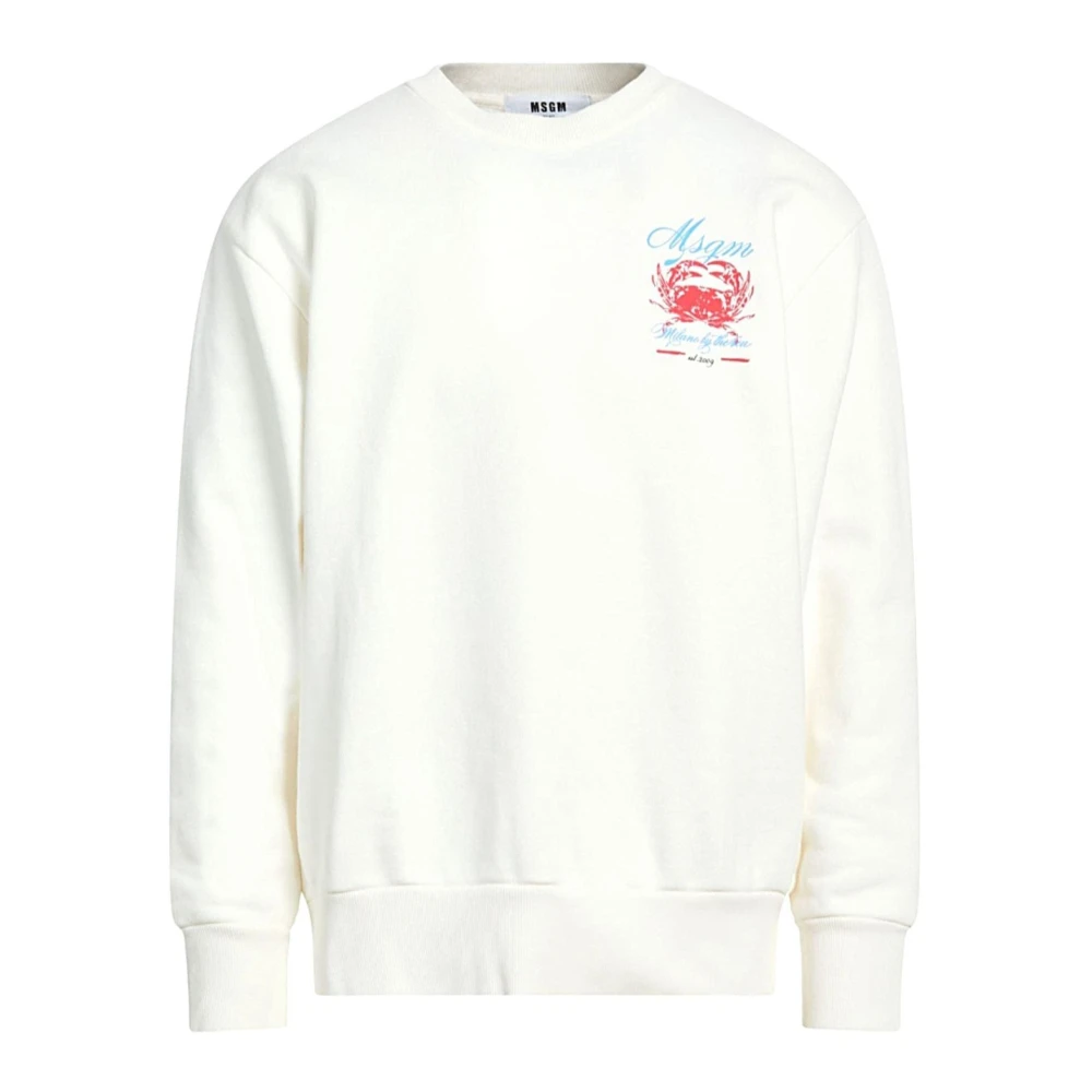 Msgm Women's White Sweatshirts, L, Felpa