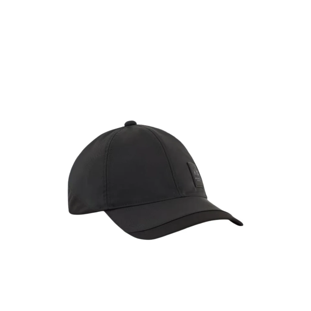 Armani Exchange Katoenen Twill Zonneklep met Voorlogo Black Heren