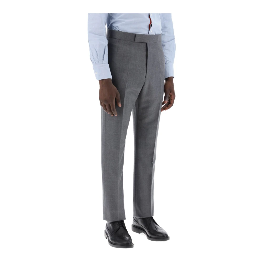 Thom Browne Klassieke Twill Broek met Sartoriale Details Gray Heren