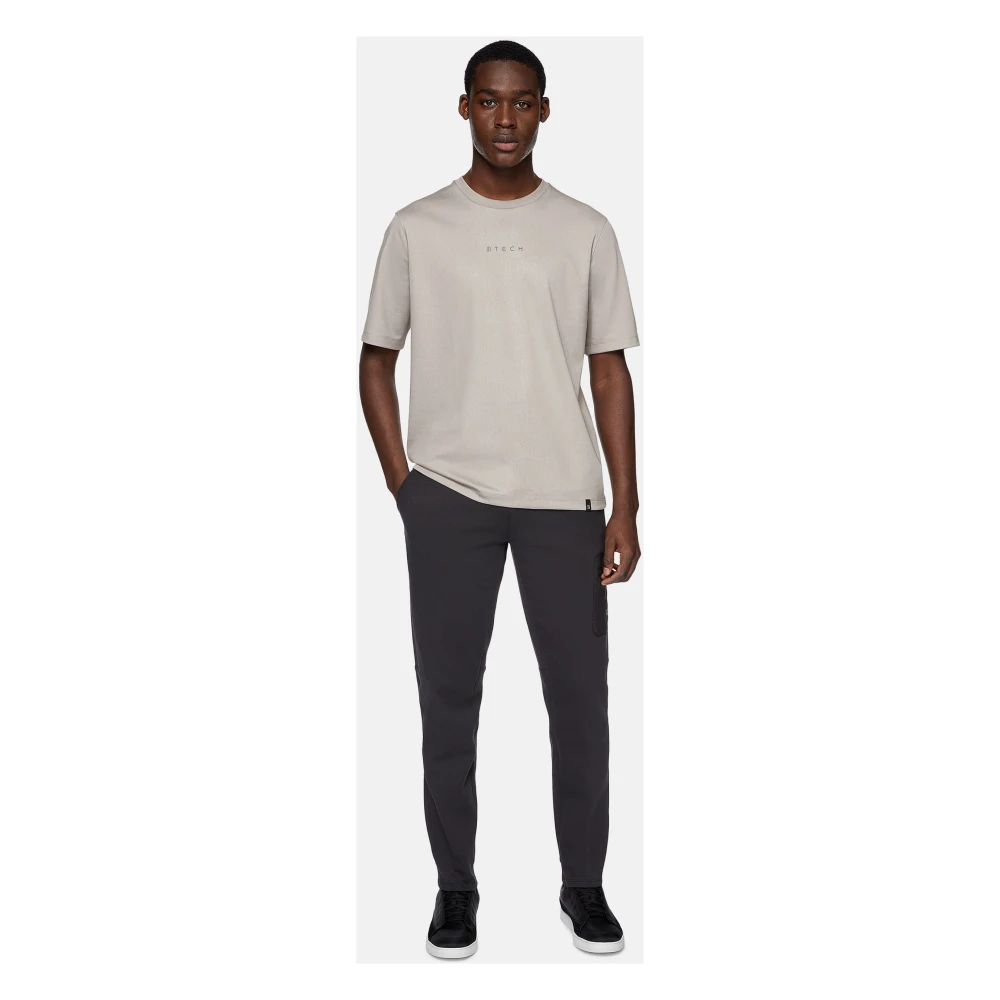 Boggi Milano Lichtgewicht Scuba Katoenen Blend Broek Beige Heren
