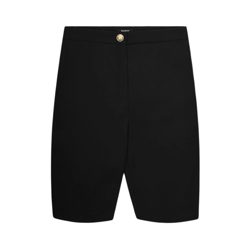 Balmain Zwarte Cyclist Bermuda Shorts Black Heren
