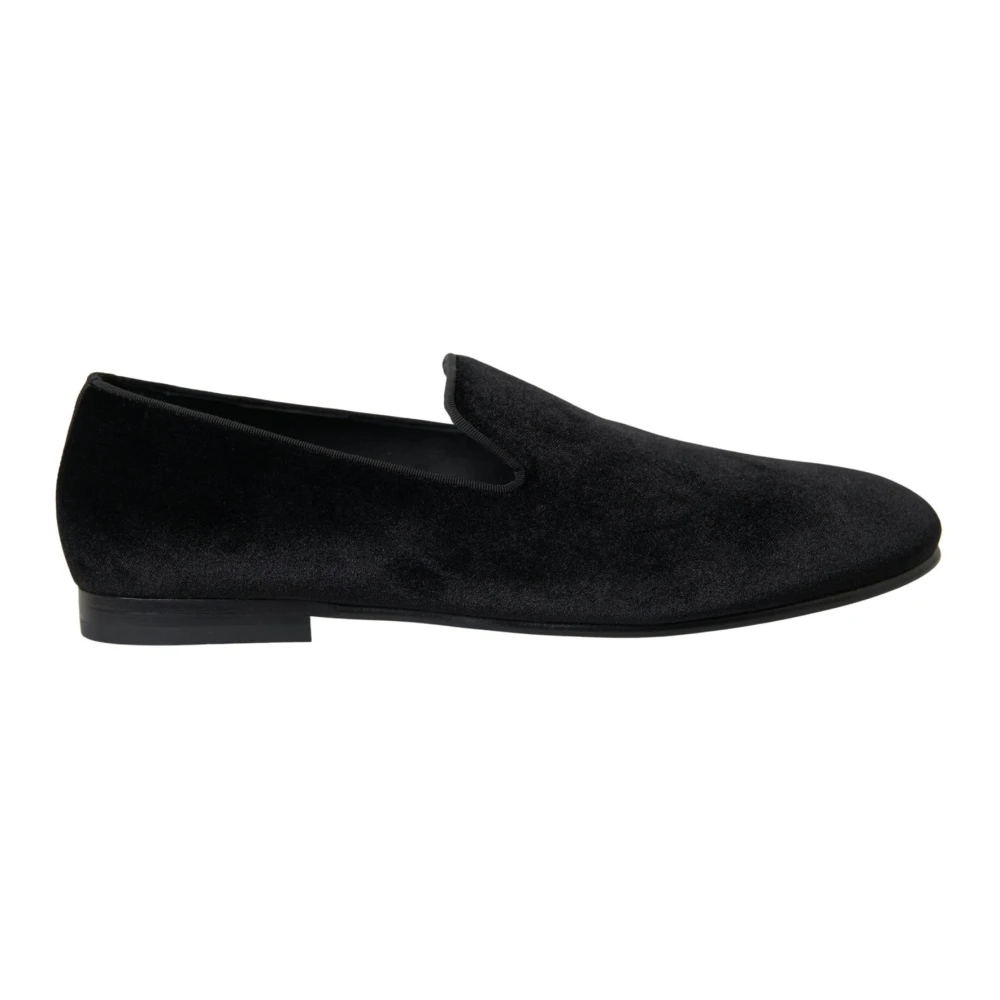 Dolce & Gabbana Men's Black Luxurious Velvet Loafers