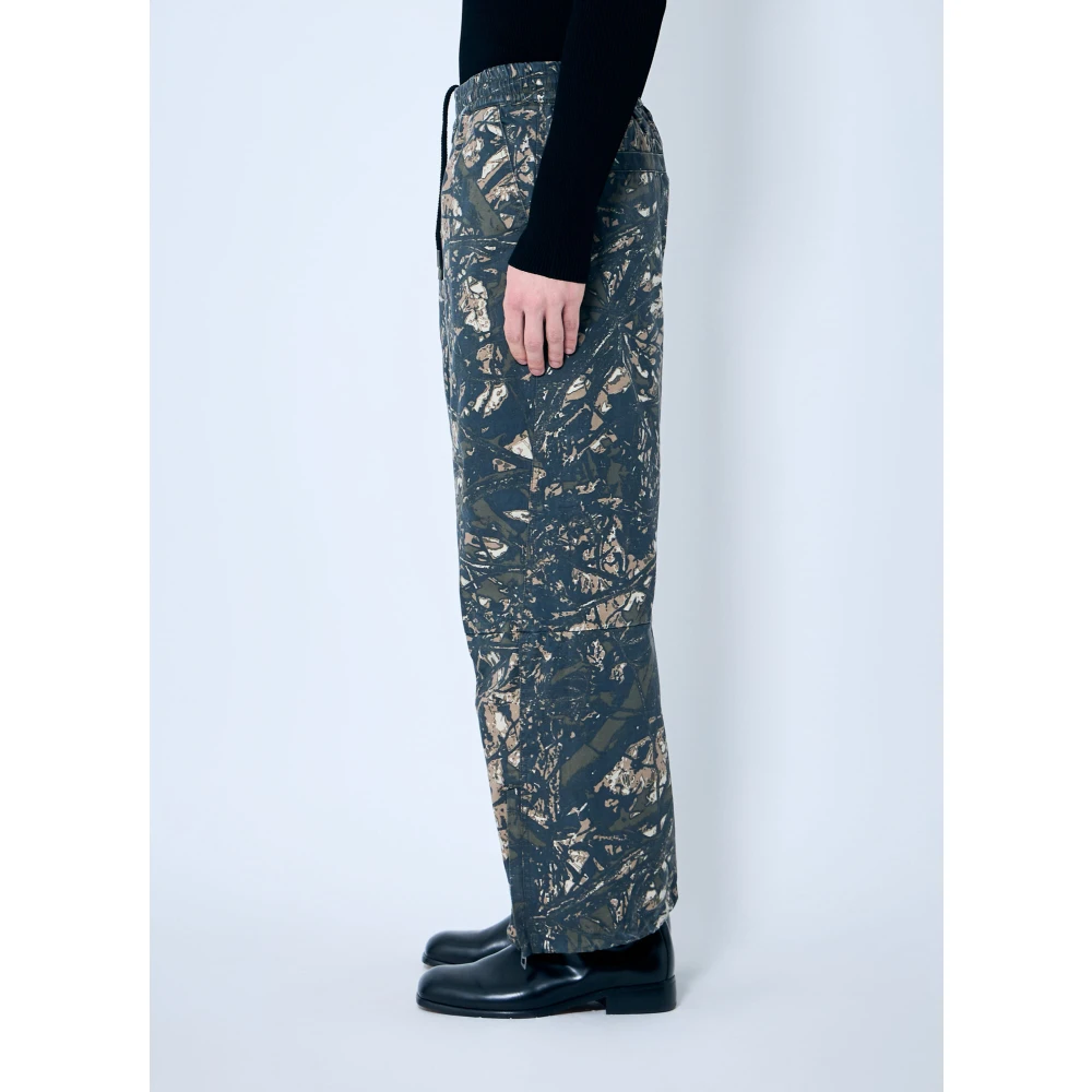 Diesel Camo Print Katoenen Broek met Ritssluiting Multicolor Heren