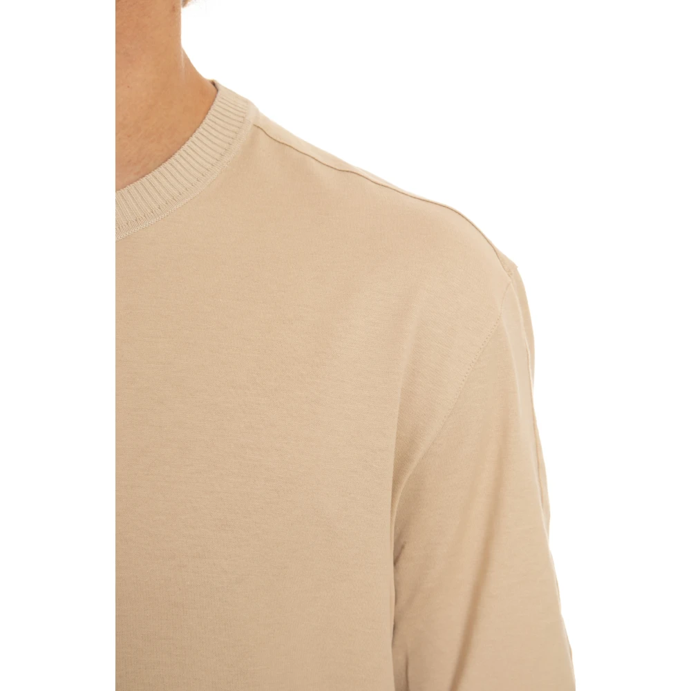 Ermenegildo Zegna Beige Katoenen T-shirt met Zijgleuven Beige Heren
