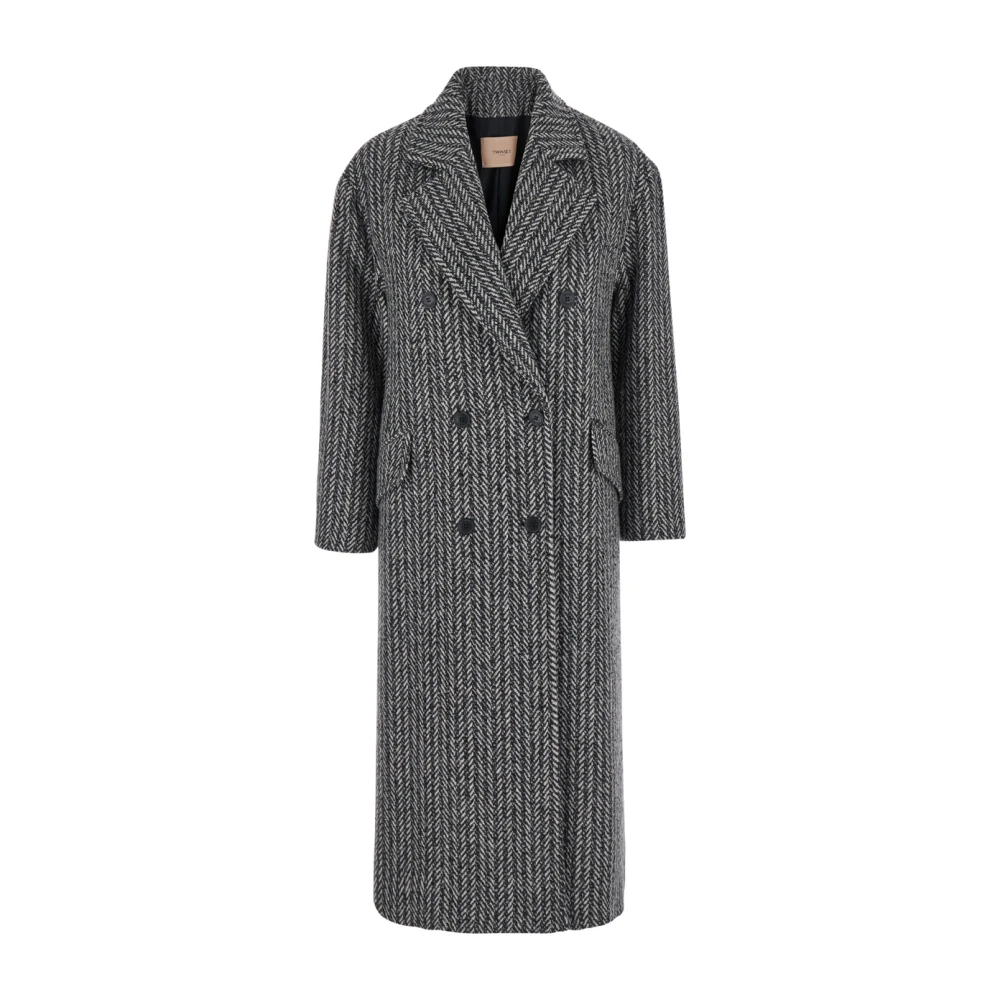 Twinset Grijze Jas Cappotto Gray Dames