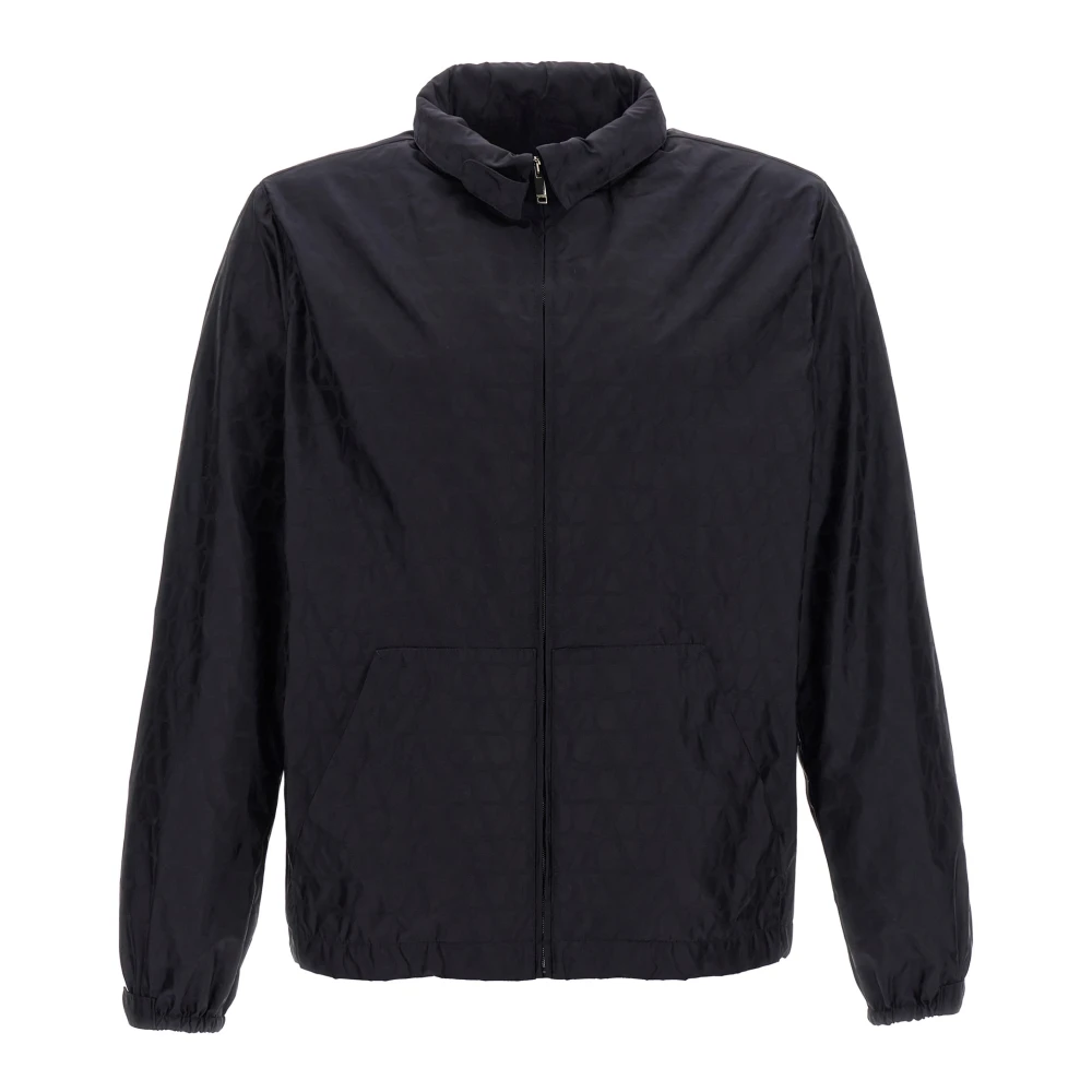 Valentino Garavani Men's Blue Toile Iconographe Windbreaker - Light Jackets - L - Jackets
