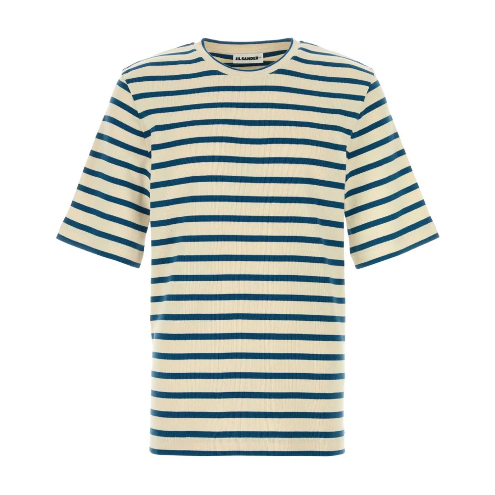 Jil Sander Men's Beige Striped Cotton T-Shirt - T-Shirts - S - Tops