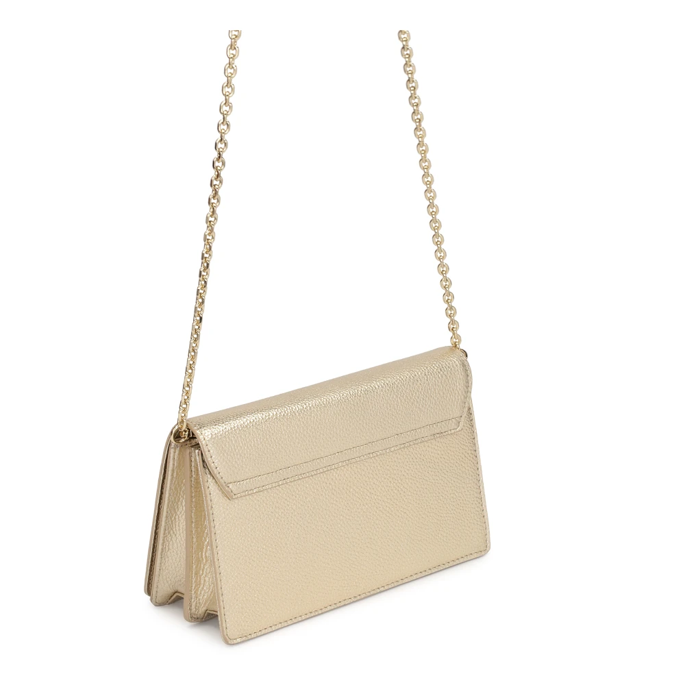 Kazar Kleine gouden tas aan een ketting met een groot monogram Yellow Dames