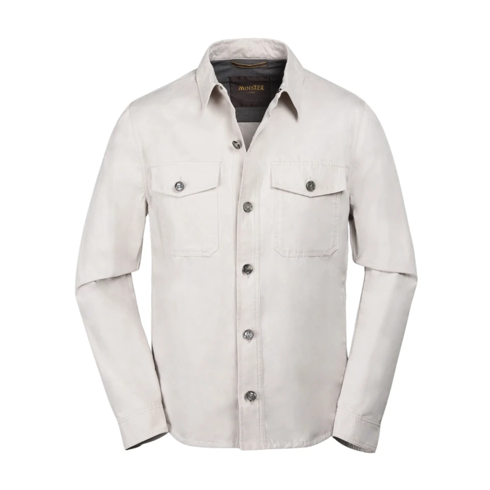 Moorer Men's Beige Light Jackets, L, Niagol-S1 Shirt Jacket