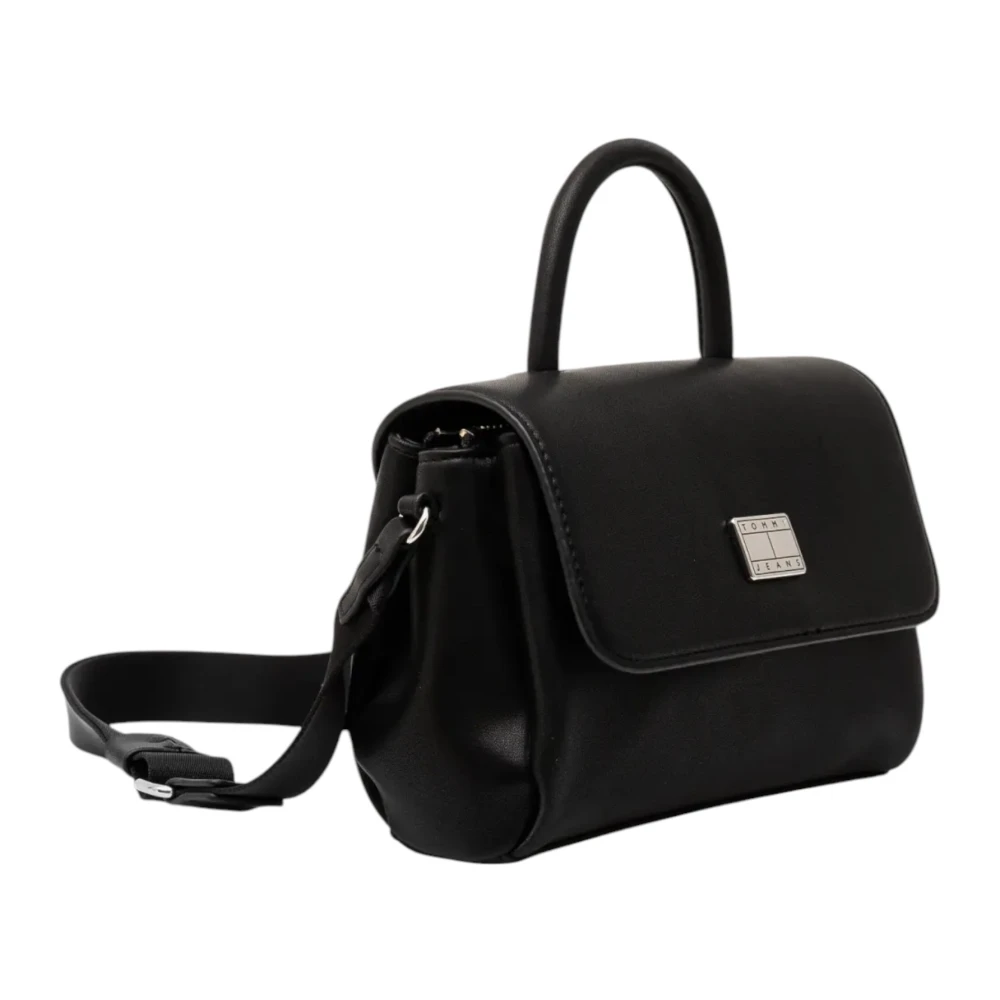 Tommy Hilfiger Zwarte Schoudertas met Schouderband Kliksluiting Black Dames