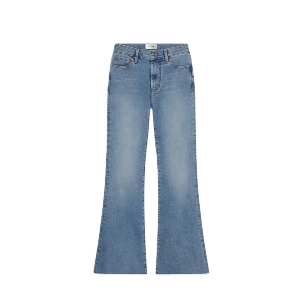 Frame Iconische Flared Jeans met Bruine Stiksels Blue Dames