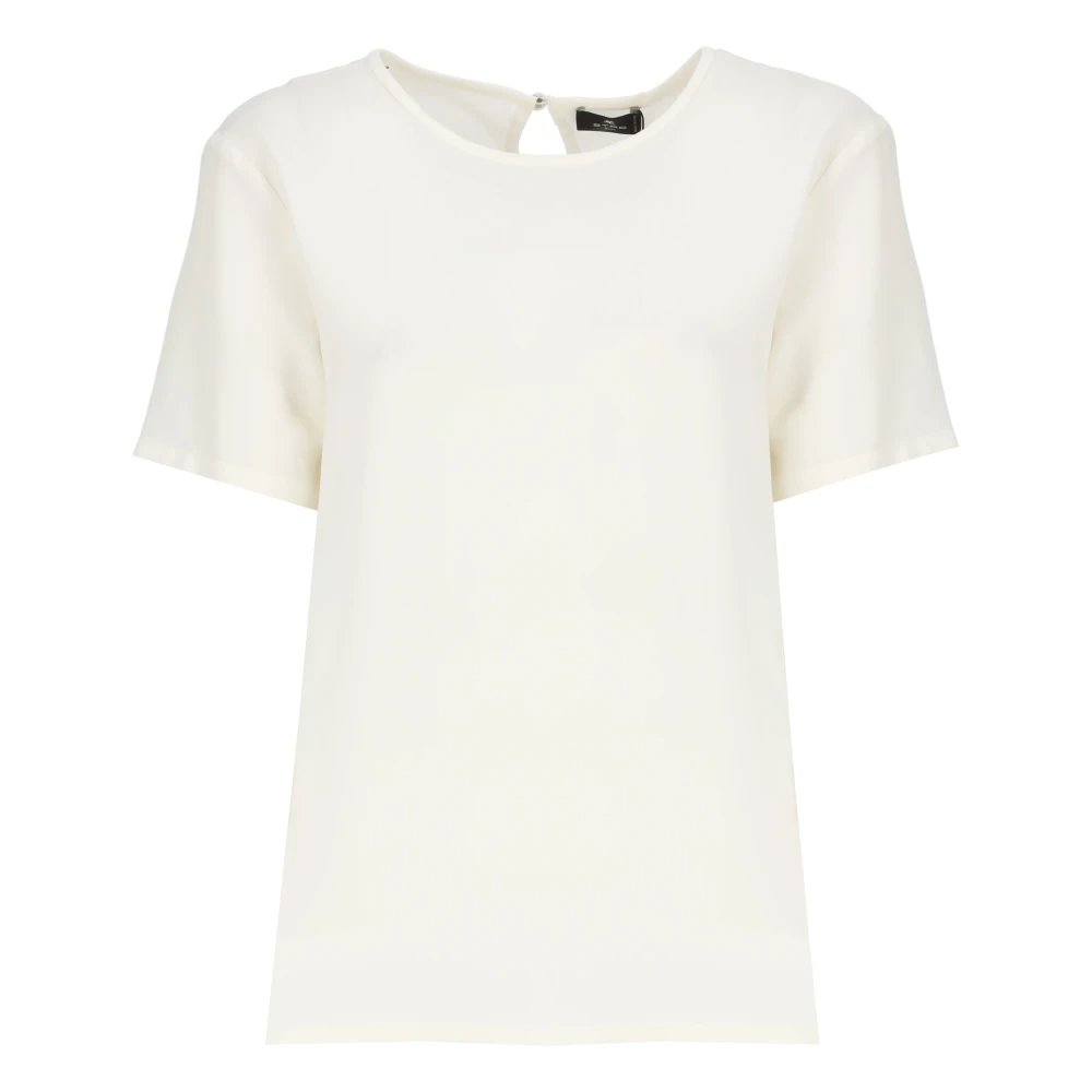 ETRO Zijden Top met Geborduurd Logo Beige Dames
