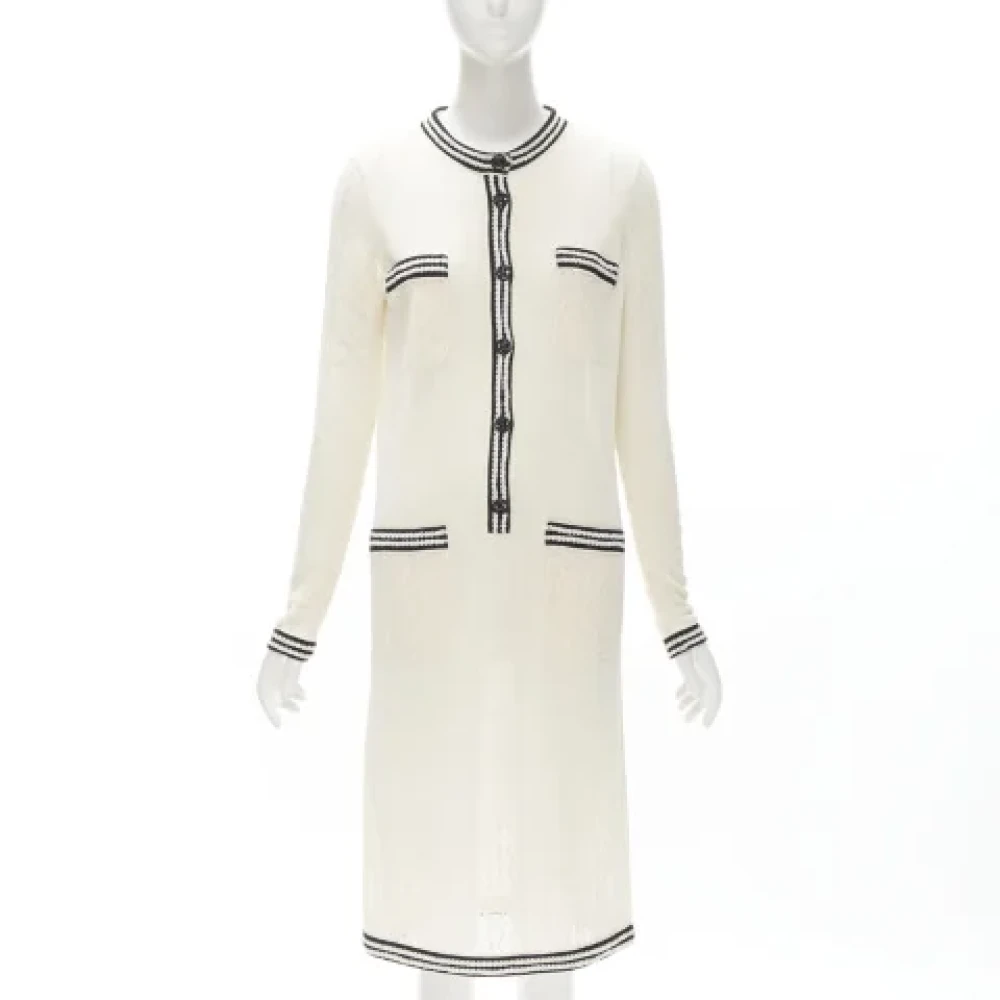 Chanel Vintage Pre-owned Silk dresses Beige Dames