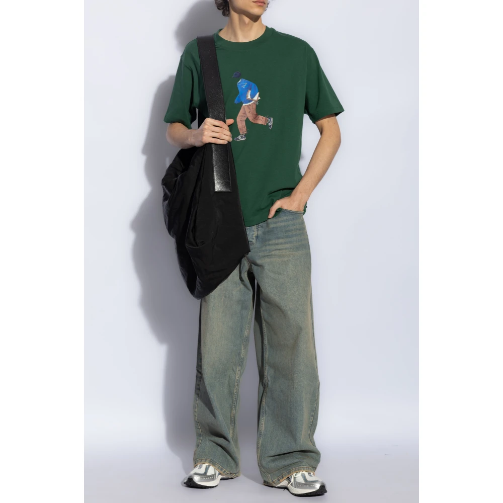 New Balance Katoenen T-shirt Green Heren
