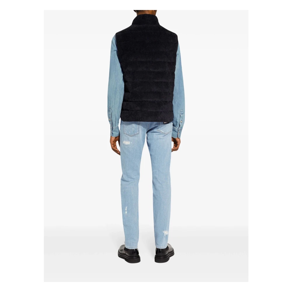 Dolce & Gabbana Zwarte mouwloze jas vest Black Heren