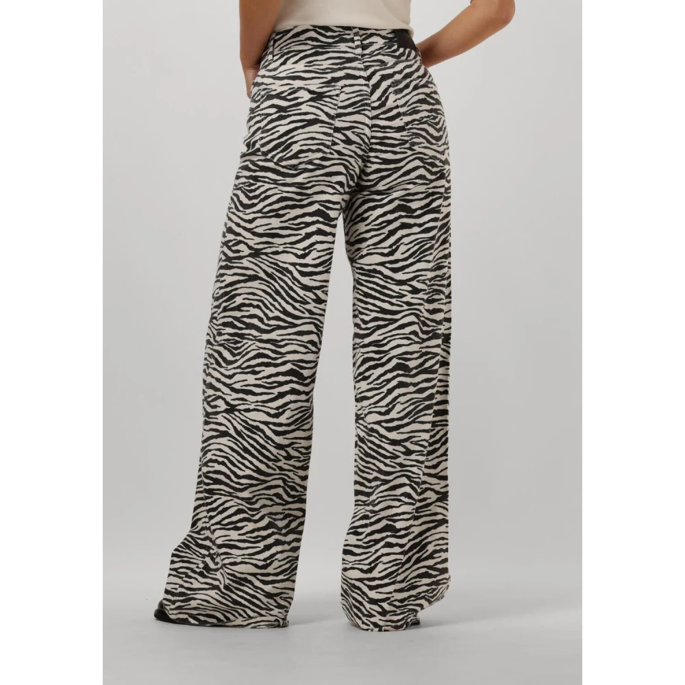 Co'Couture Zion Zebra Wide Pant Black Dames