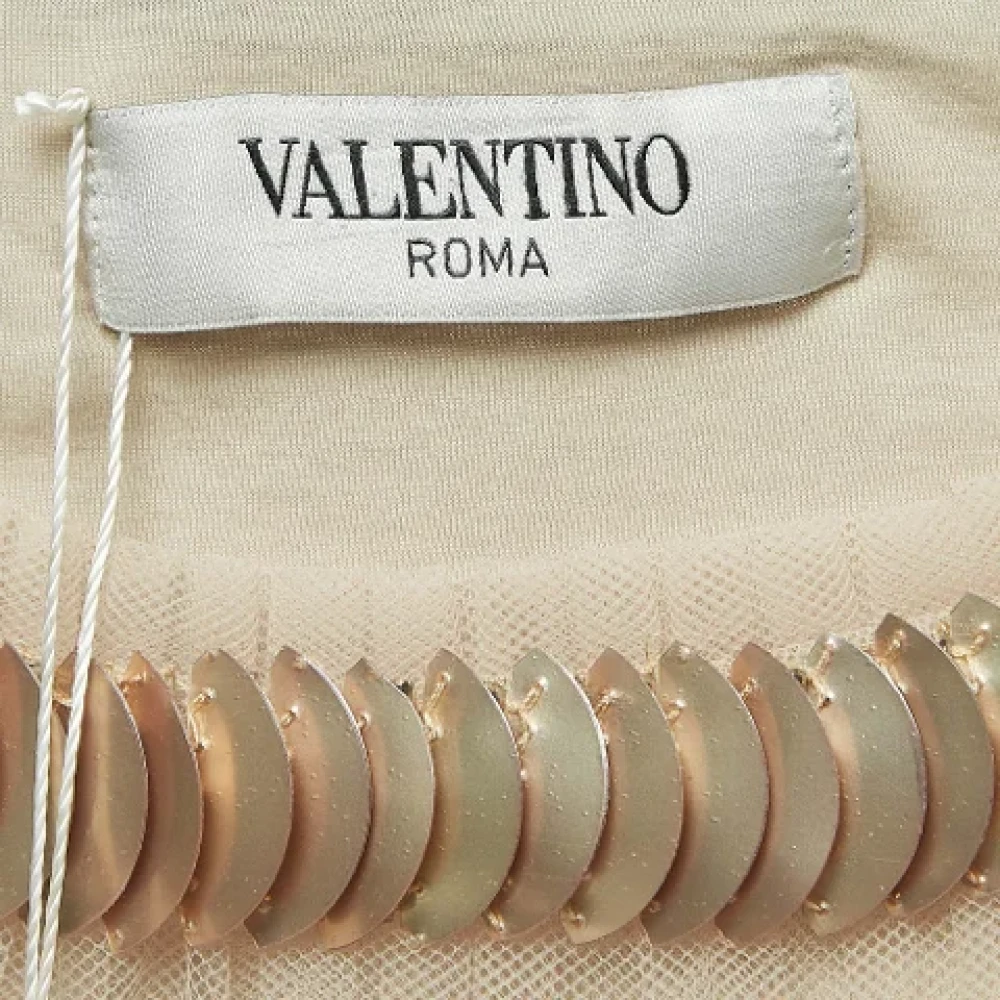 Valentino Vintage Pre-owned Mesh tops Beige Dames