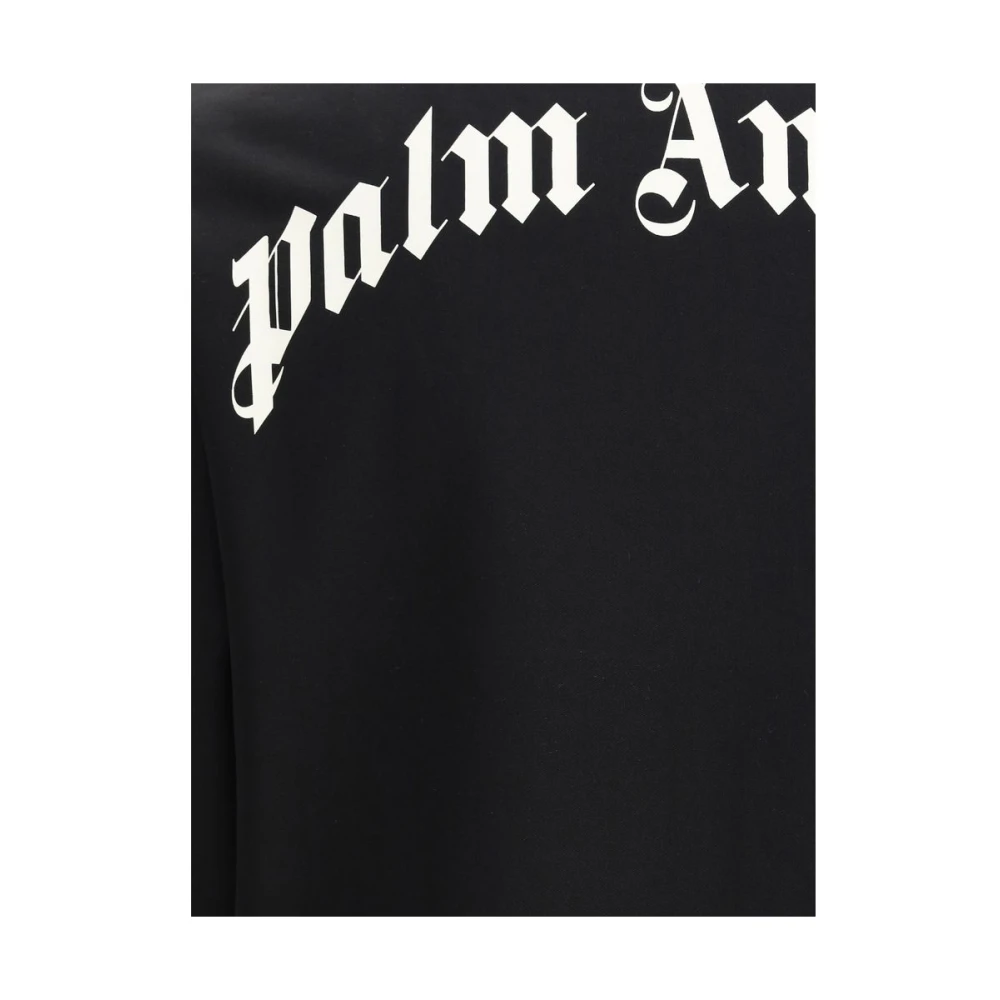 Palm Angels Geribbelde hoge hals rits sweatshirt Black Heren