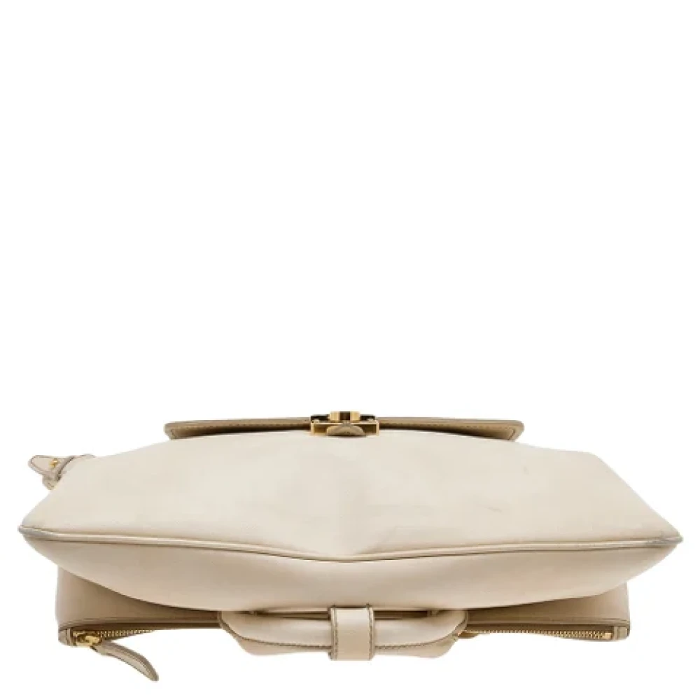 Miu Pre-owned Leather shoulder-bags Beige Dames