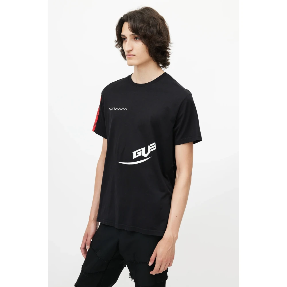 Givenchy Logo Bedrukt T-shirt in Zwart Black Heren
