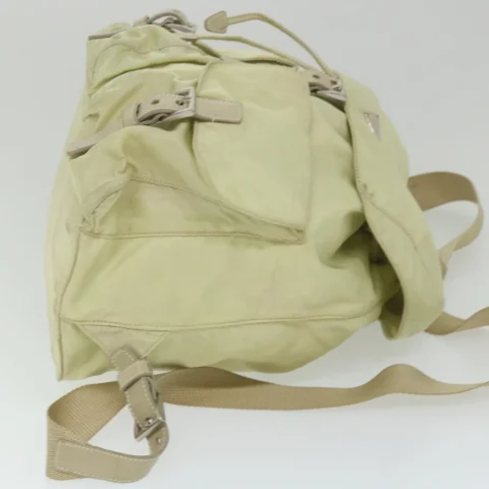 Prada Vintage Pre-owned Fabric backpacks Beige Dames