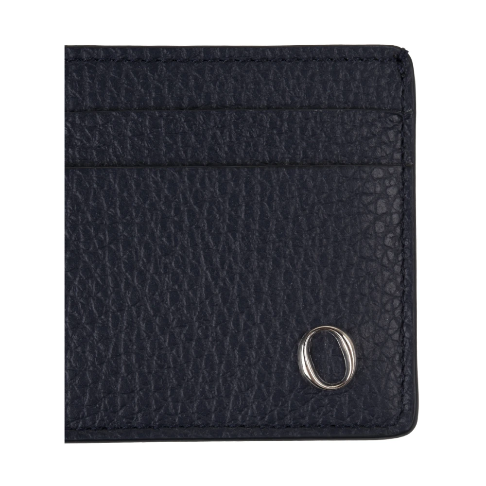 Orciani Blauw Leren Kaarthouder Portemonnee Blue Heren